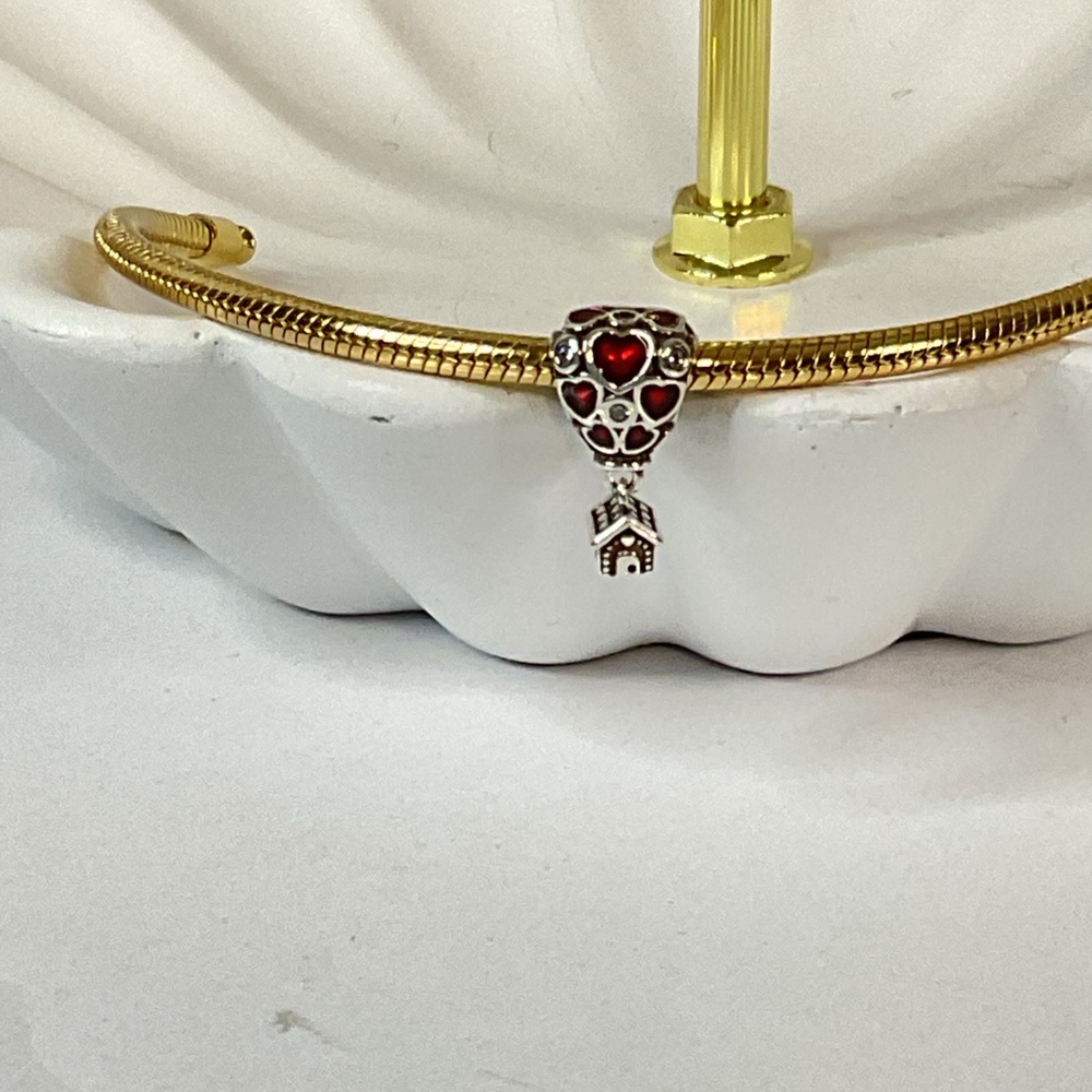 🌟S925 Sterling Silver House Hot Air Heart Balloon Charm - Picture 10 of 10
